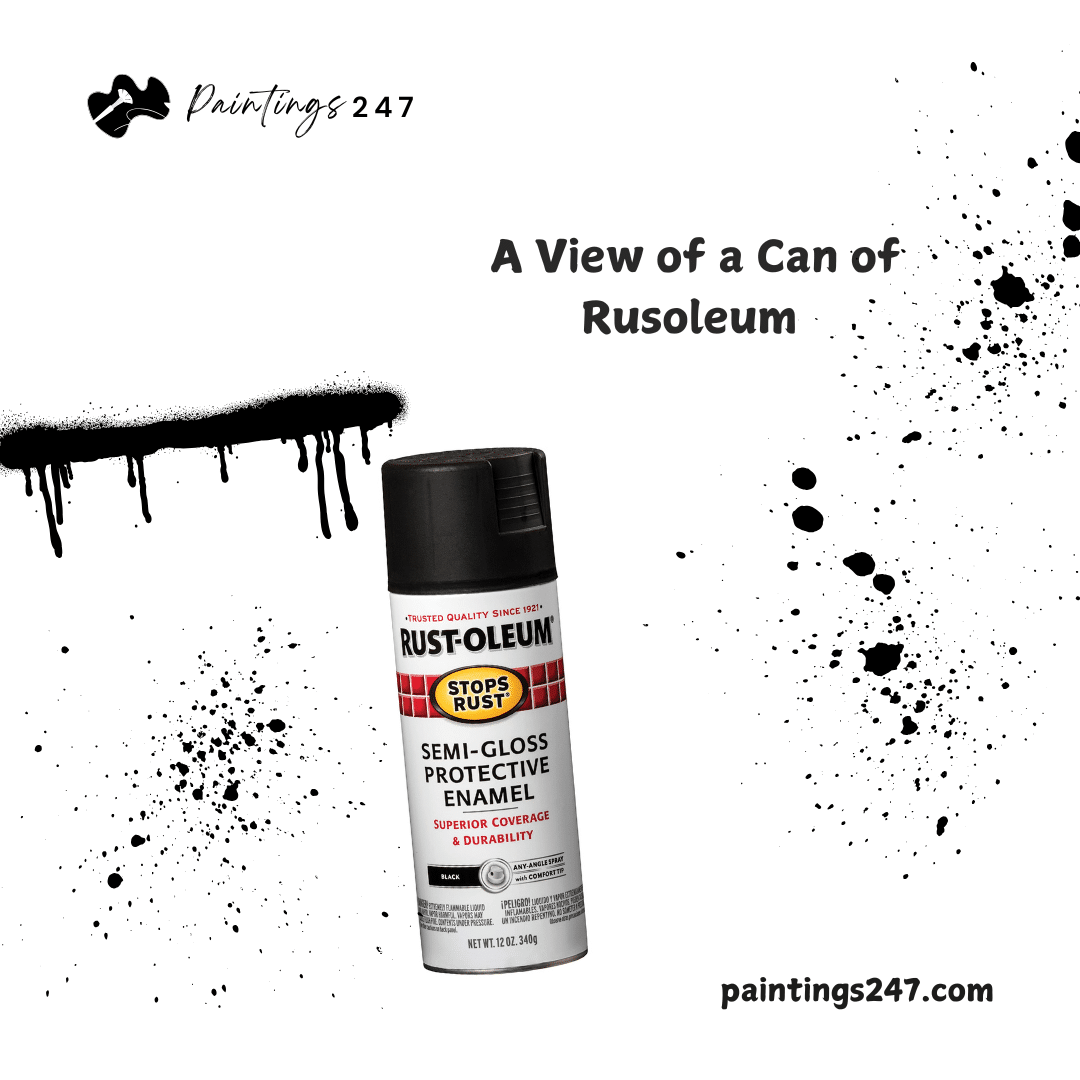 A view of a can of Rustoleum