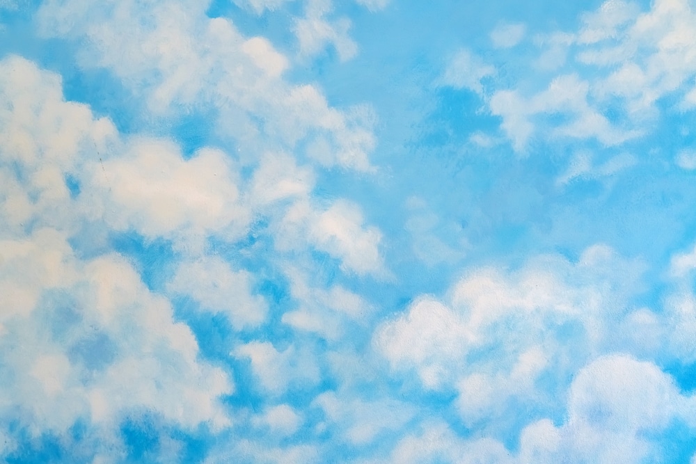 A view of clouds painted