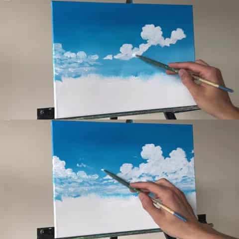  Step 3: Draw the clouds. 