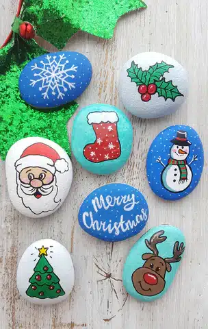 Christmas painted rocks