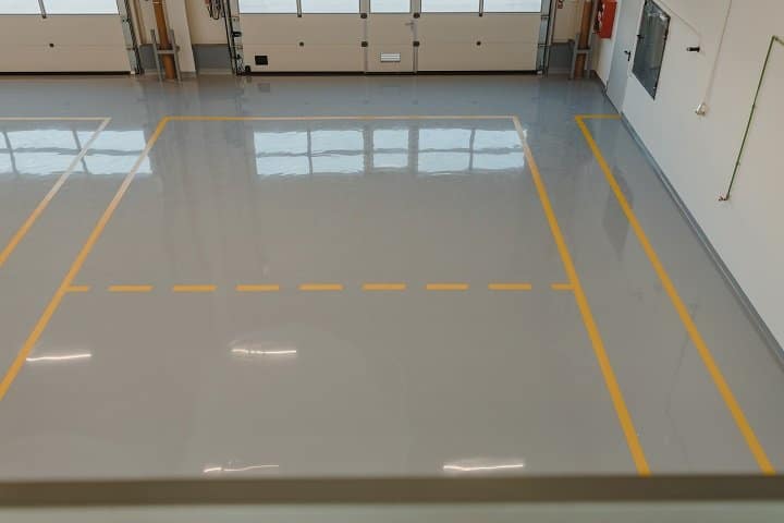 New Resin Floor Coating And Marking Signs In A Car