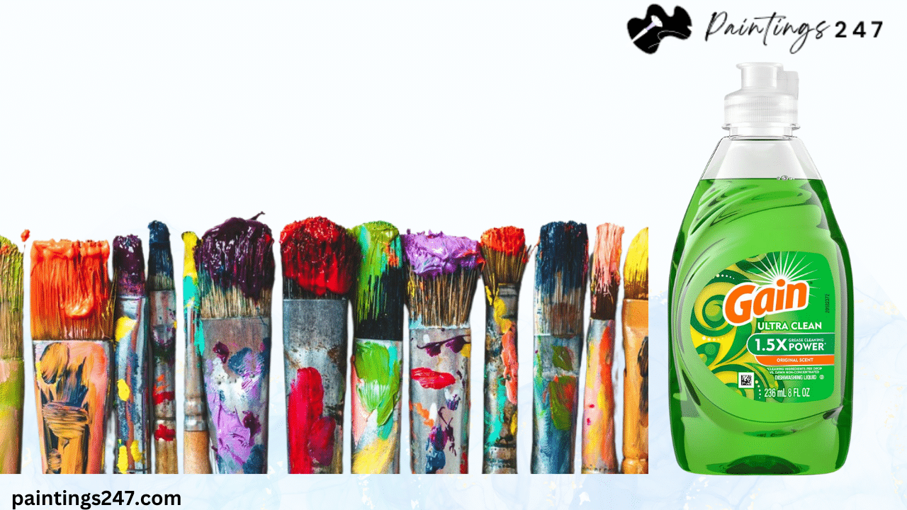 Clean Oil Paint Brushes Using Dishwashing Soap