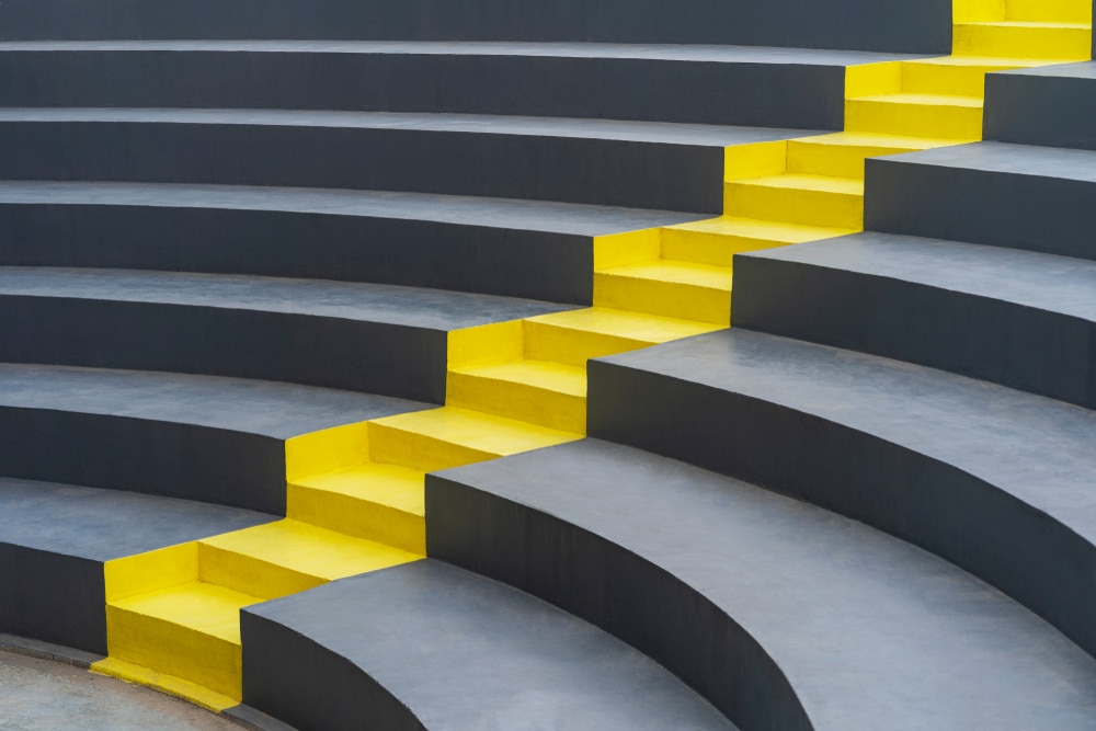 Gray yellow Abstract Stairs Abstract Steps City Stairs A Wide Concrete