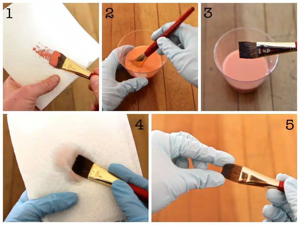 cleaning of oil paint brushes using thinners