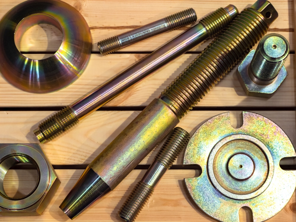 Metal Products Of Different Types And Sizes Hardware Lie On
