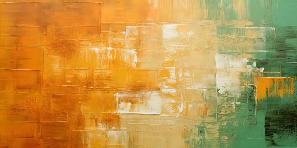 Abstract Acrylic Masterpiece Featuring Vibrant Tonal Interplay Of Green Brown