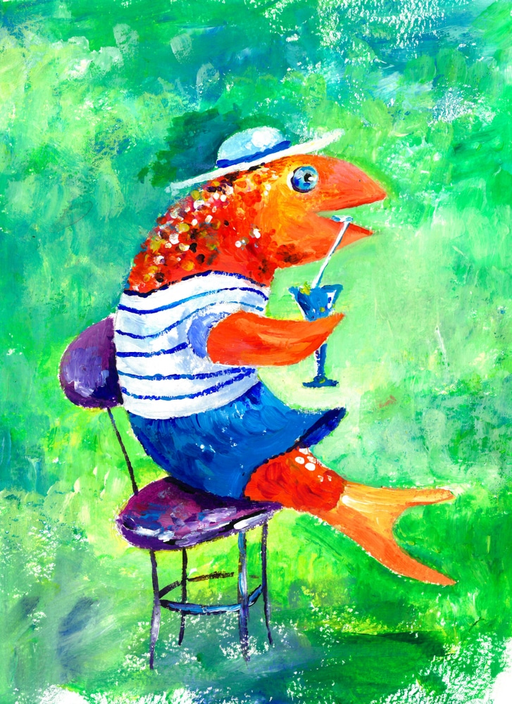 The Funny Fish Acrylic Painting