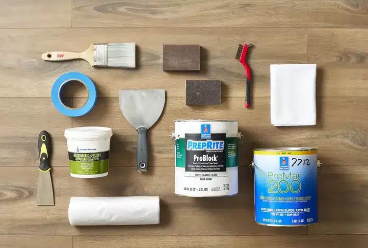 different tools to fix peeling paint placed on a surface different tools to fix peeling paint placed on a surface