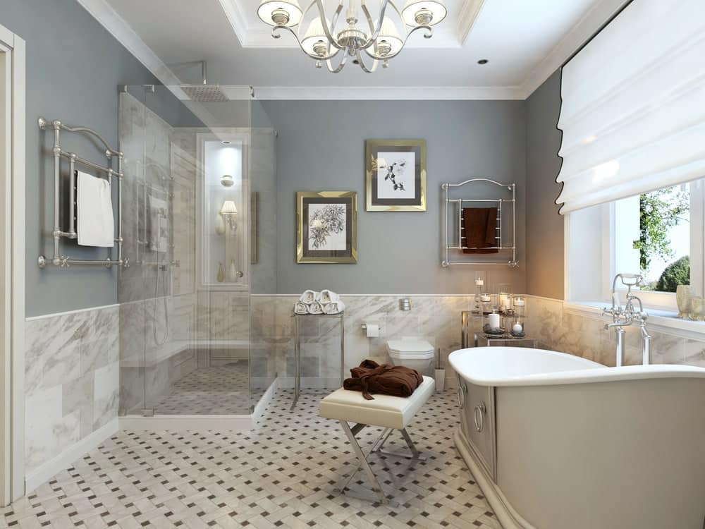 luxurious gray bathroom