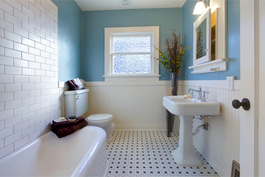 semi gloss paint in bathroom