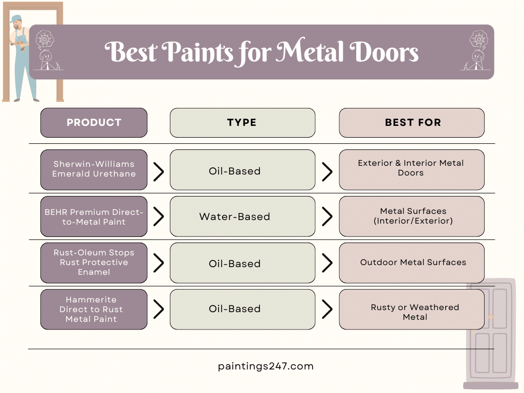 Best Paints for Metal Doors Infographic ( )