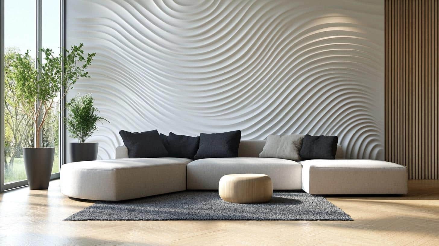 comb paint in a living room sofas and a trendy table comb paint in a living room sofas and a trendy table