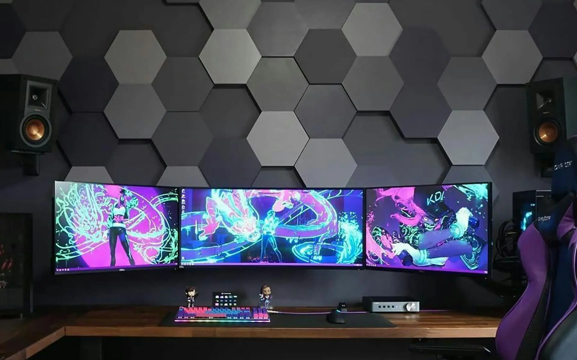 gray wall art in a gaming room with - pcs