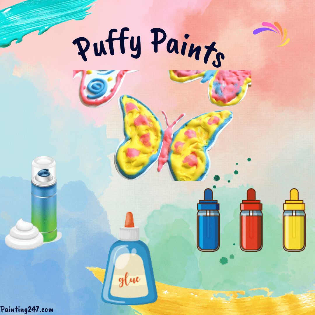 Colorful Abstract This or That Paint Brush Instagram Post ( ) materials to make puffy paints