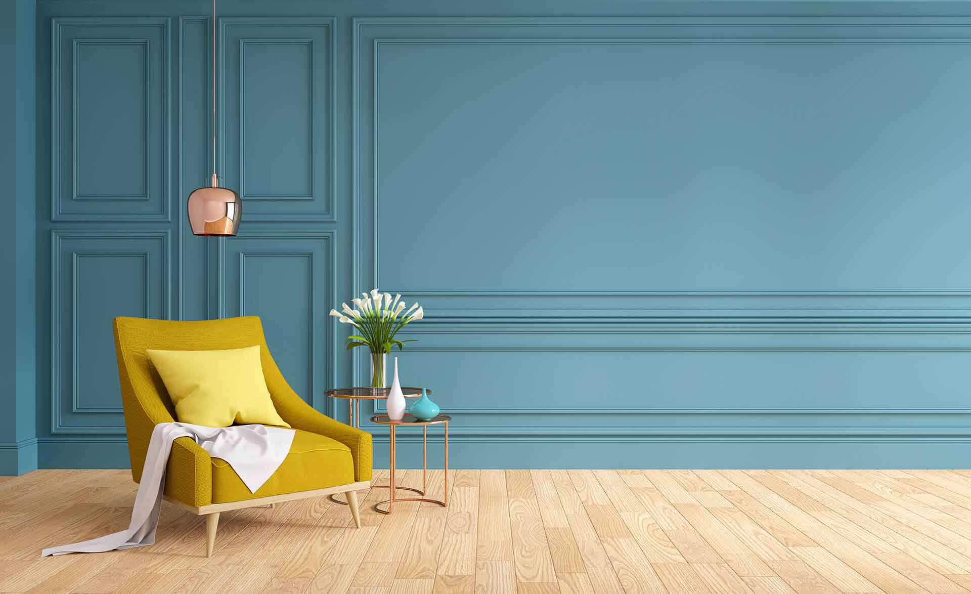 blue flat finish in a room blue flat finish in a room