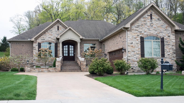charcoal color of a roof with brown house