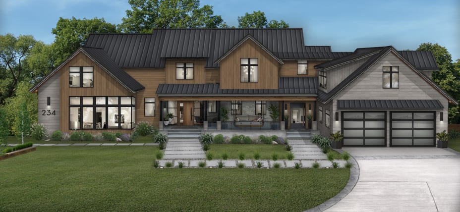 dark gray roof color on a brown house